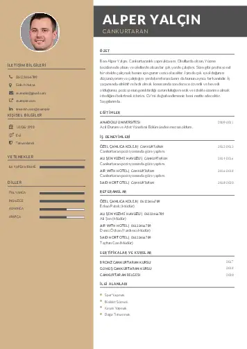 Cankurtaran CV Örnekleri cv indir